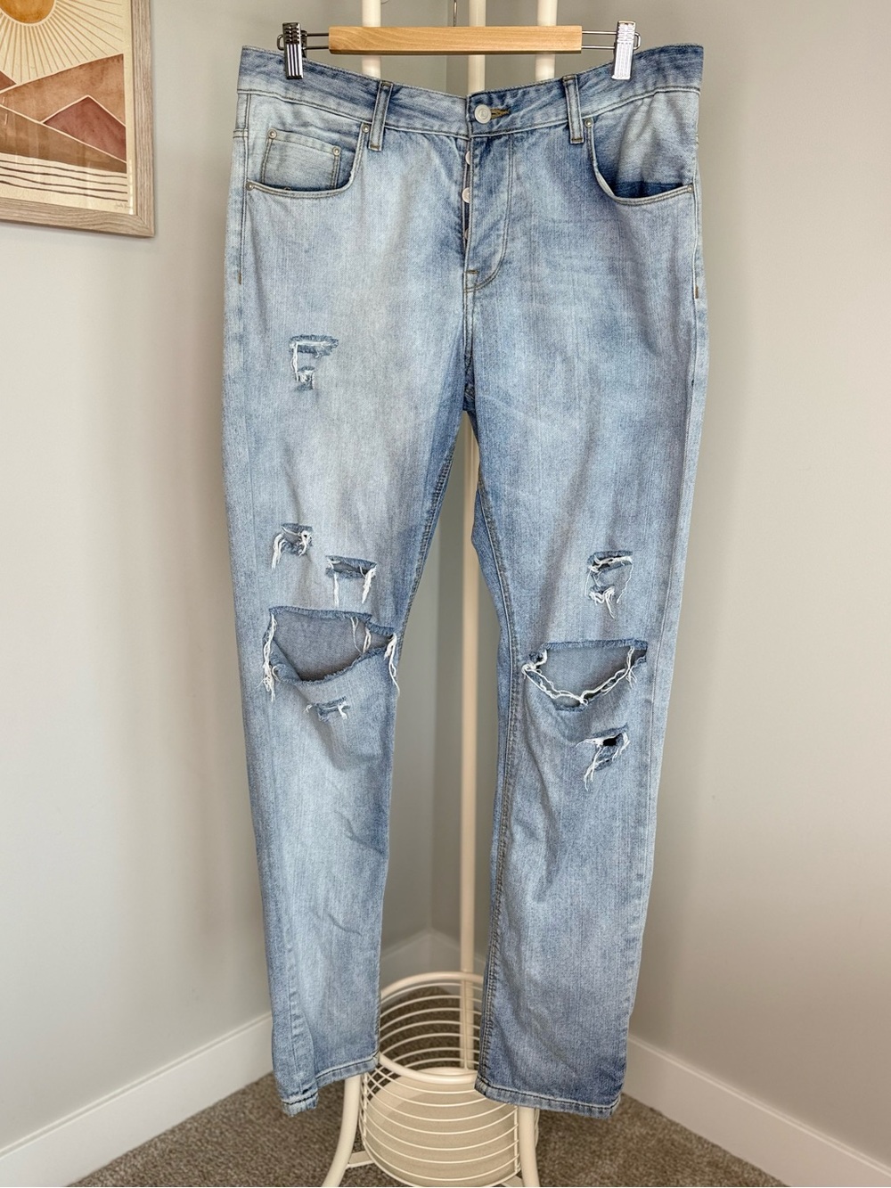 ASOS Light Blue Distressed Men's Jeans